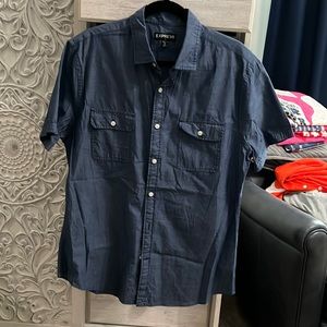 Mens express short sleeve button down